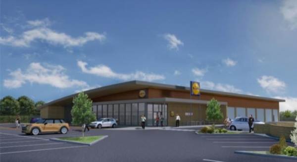 CGI of proposed Lidl Supermarket
